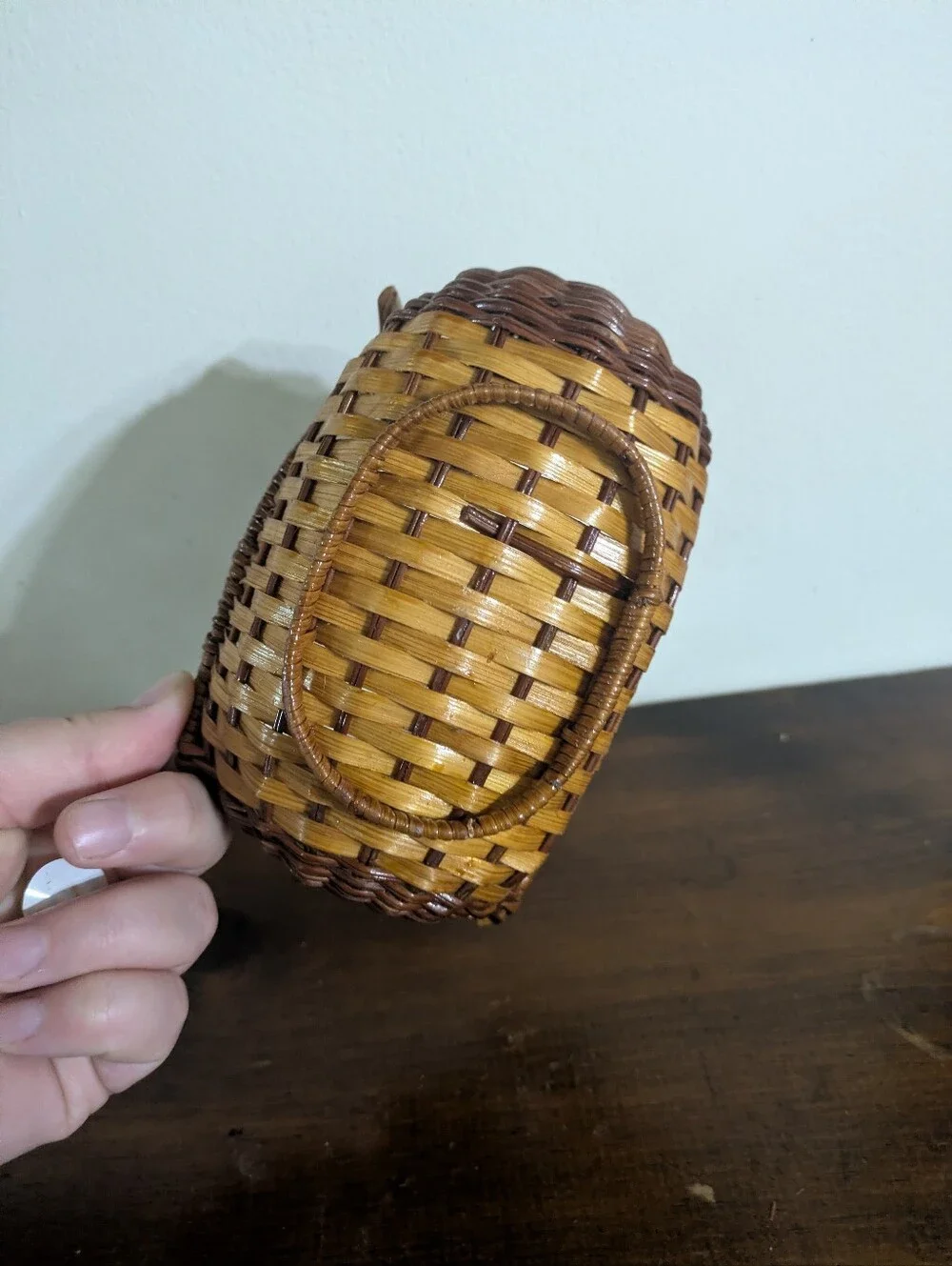 Vintage Woven Wicker Duck Basket | Rattan Boho Farmhouse Decor Cottagecore Farm